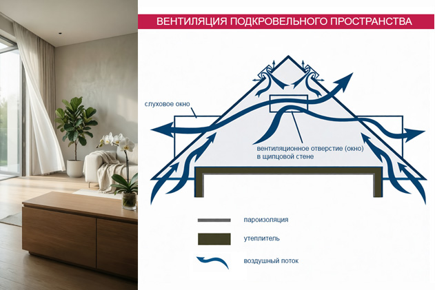 Вентиляция подкровельного пространства: как защитить крышу от гниения и конденсата
