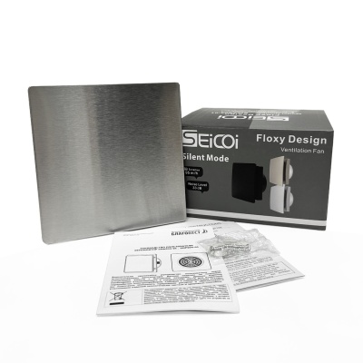 Вытяжной вентилятор с обратным клапаном Seicoi Floxy Design 100 Steel SMAD04-01S