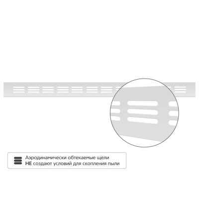 Вентиляционная решетка Благовест серебро (500x40 мм) (2шт.)