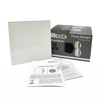 Вытяжной вентилятор с обратным клапаном Seicoi Floxy Design 100 White Glass SMAD04-01G-W