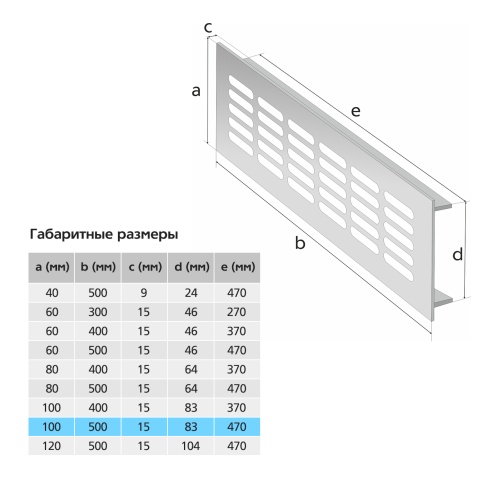 Вентиляционная решетка Благовест белая (500x100 мм)